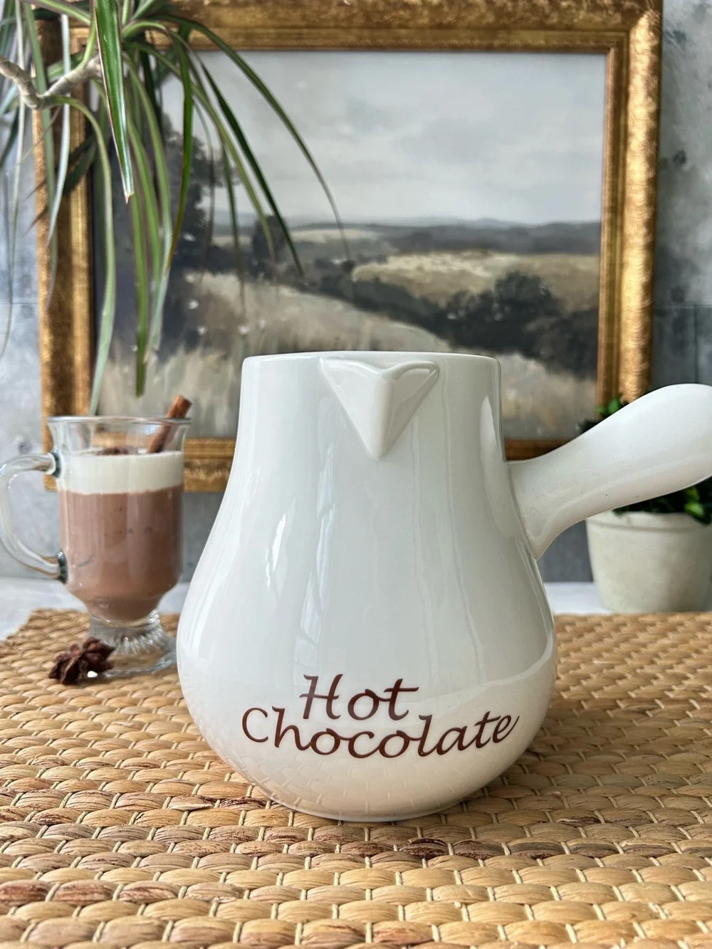 🌴Shapely Williams Sonoma Bonjour Hot Chocolate Ceramic Pot/Pitcher